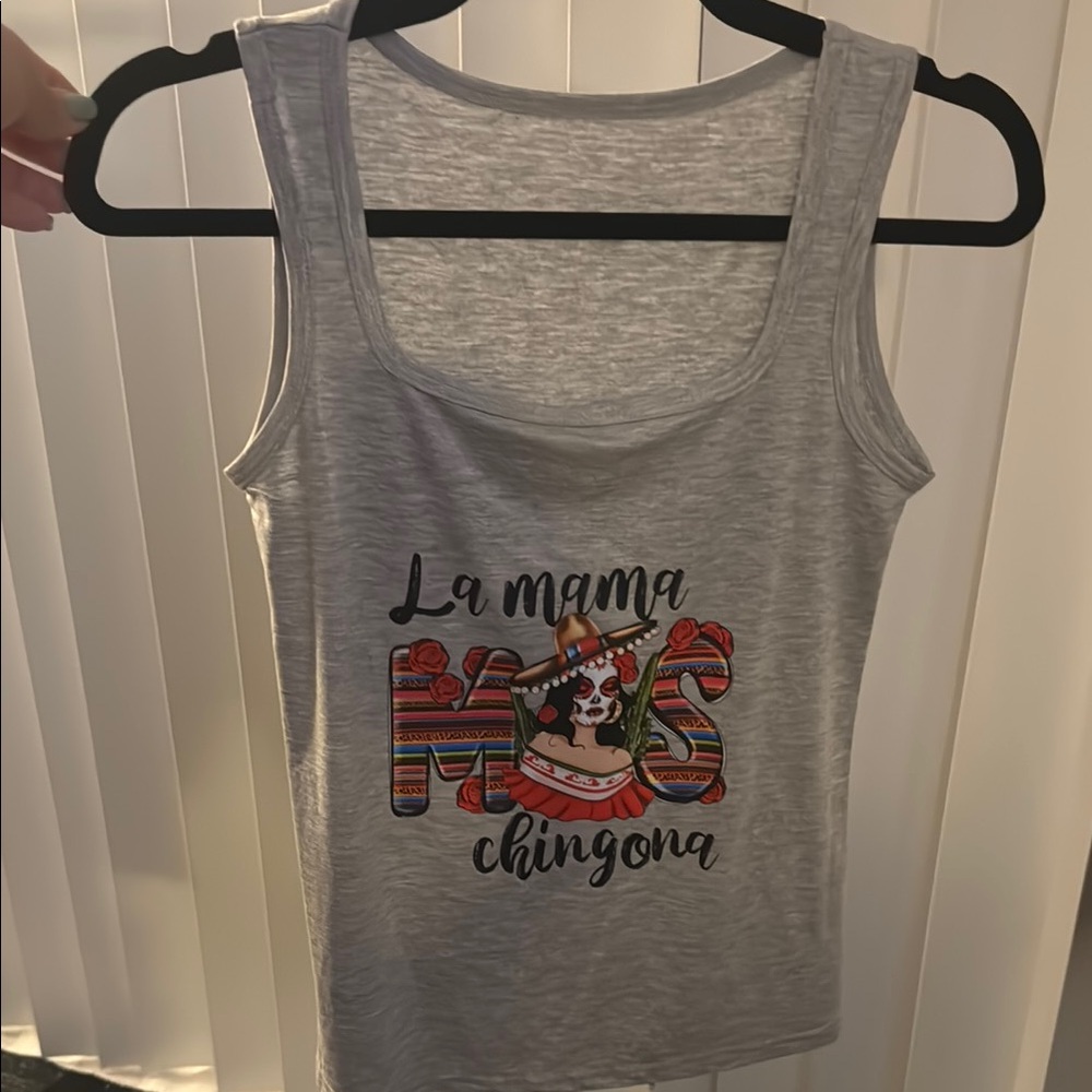 Gray Graphic Tank Top